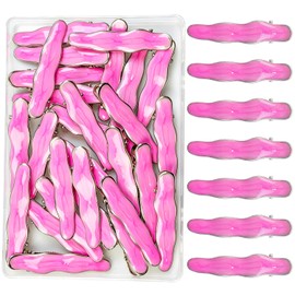 28 Pack 2.5inch Metal Hair Clips for Women Girls, Resin Coated Duckbill Decorative Barrettes Hair Accessories with Strong Hold, Fashion Snap Hair Clips for Thin Thick Hair Daily Hairstyle，Rose red