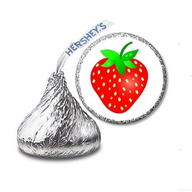 JS&B Enterprises 216 Strawberry Labels/Stickers for Hershey's Kisses Candies - Party Favors