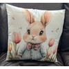 Spring Cushion Cover Easter Bunny Decor Farmhouse Rabbit Pillow Cover