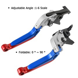 QJY-Motor Part-Store C600 C650 Adjustable Brake Clutch Lever CNC Aluminium for B MW C600 Sport 2011-2015 C650 GT 2011-2019 (Silver+Blue+Red+Black)