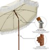 AMMSUN 7ft Patio Umbrella with Fringe Outdoor Tassel Umbrella UPF50+