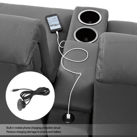 USB Charger Station, Dual USB Charging Ports Socket Flush Mount Installation Charging Socket USB Charging Center for Sofa Couch Table 8.2ft (Black)