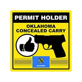 fagraphix Oklahoma Concealed Carry Permit Holder Sticker Self Adhesive Vinyl 2a permited FA Vinyl - 4.00 Wide