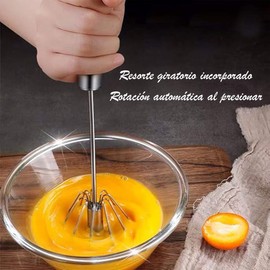 U Chef Batidor Manual, Batidor de Huevo, Batidor de Acero Inoxidable, Batidora Giratoria a Mano, Espumador de Leche, Agitador de Mano para Mezclar, Batir y Remover (12 pulgadas)