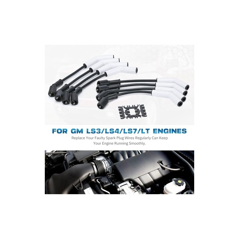 Juego de cables de bujía para motores GM LS3/LS4/LS7/LT 9070C