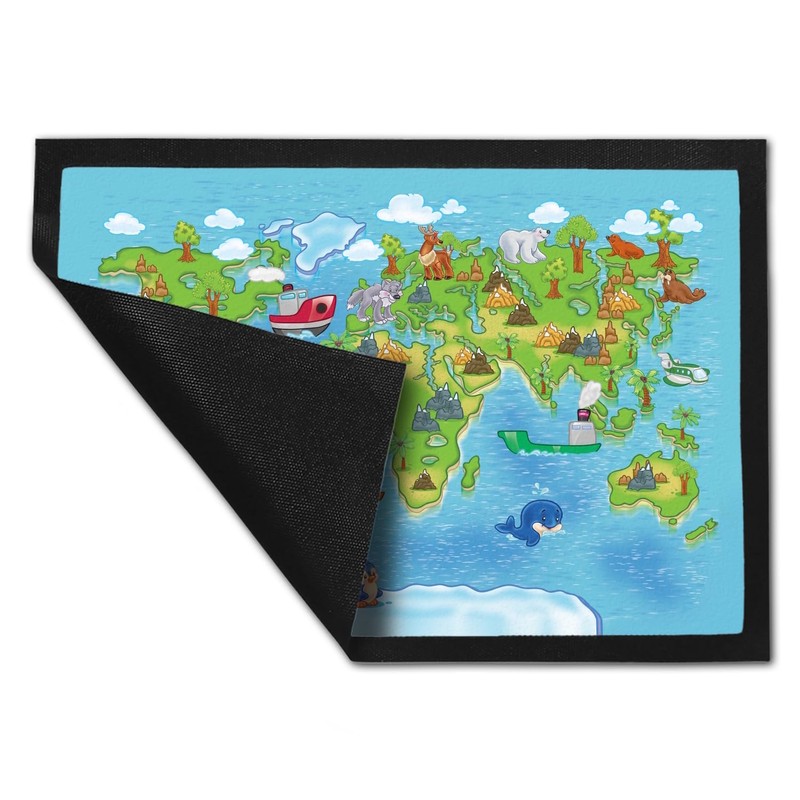 trendaffe - Children's World Map - Our Earth Door Mat