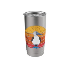 Blue Footed Boobies Tropical Sea Bird Retro Vintage Sunset Stainless Steel Insulated Tumbler