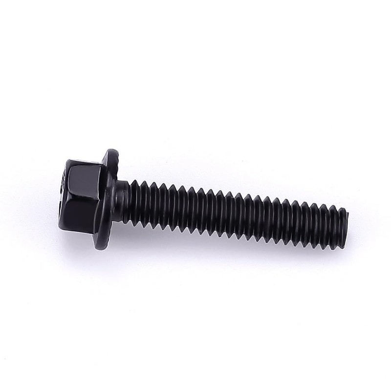 1/4-20 x 1 Black Flanged Hex Head Bolts Screws, 304