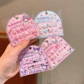 Kids Nail Art Press-on Nail Charms Gel Nail Tip Set A26 Cartoon Nail Stickers for Young Girls Free Size/5-Little Dog 50ea