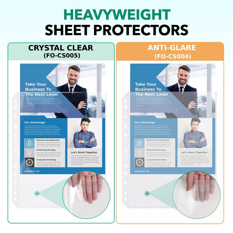 FLEXOFFICE 100 Pack, Heavy Duty Sheet Protectors 8.5 x 11,