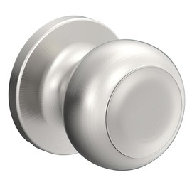 Hornbill Front Door Knob, Keyless Entry Knob Set with Single Cylinder Deadbolt, Exterior Door Knobs Reversible Right & Left of Interior Door Hand, Entry Door Lock Knobset, Silver