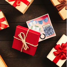 Loanzeg Bridesmaid Scrunchies Proposal Hair claws clips Set of 12 Bridal Shower heart sunglasses Gifts for Wedding Bachelorette Party Favors (36pcs Dusty Blue)