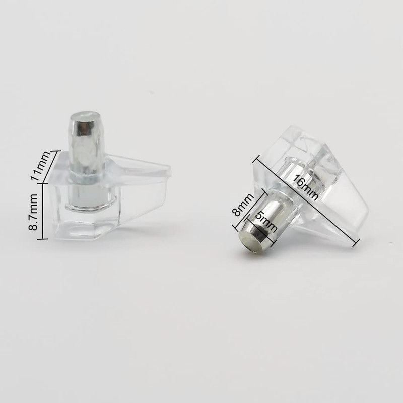 20PCS 5mm Shelf Support Peg Clear Plastic Cabinet Shelf Support