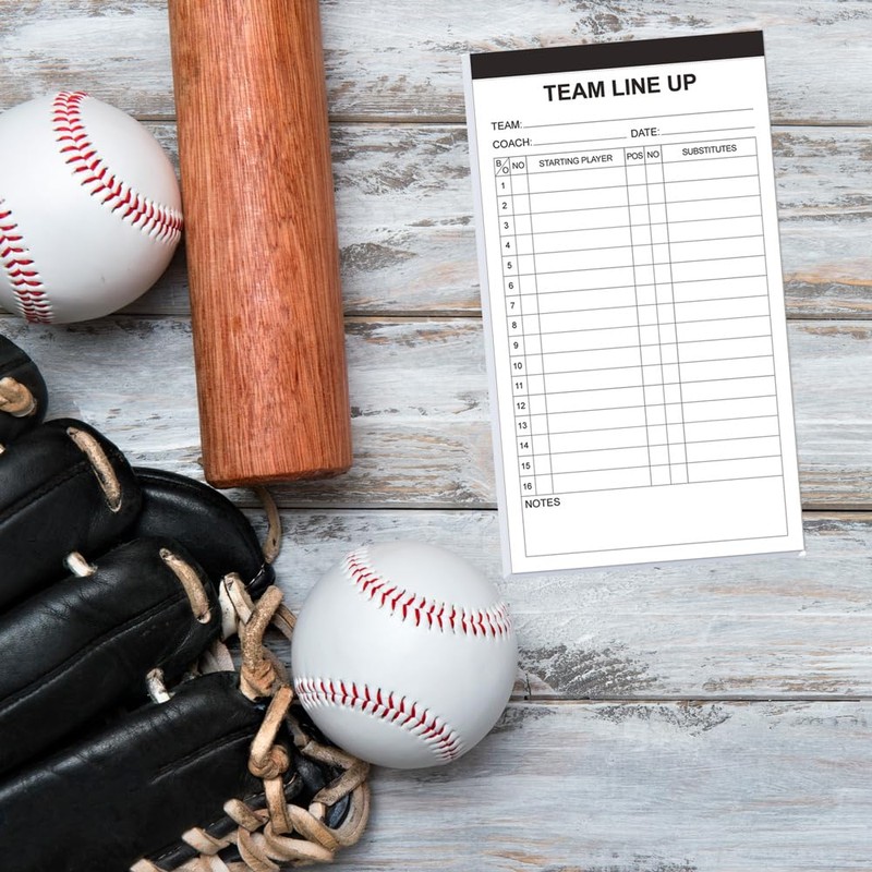 Baseball/Softball Lineup Cards, 4 Part Carbonless, 16 Player Roster Line