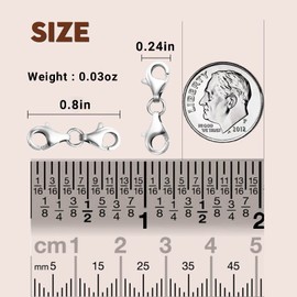 Ofiuny Lobster Clasp 925 Sterling Silver Double End Design Necklace Clasps and Closures,Chain Extender Double Claw Connector Bracelet Extension Clasp (Made in Italy)