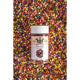 India Tree Nature's Colors Natural Rainbow Confetti Cake Decorations, 2.3 oz | Naturally Colored Baking Sprinkles for Cakes and Cookies, Top 9 Allergen Free, Red 3 Free, Made Without Artificial Dyes