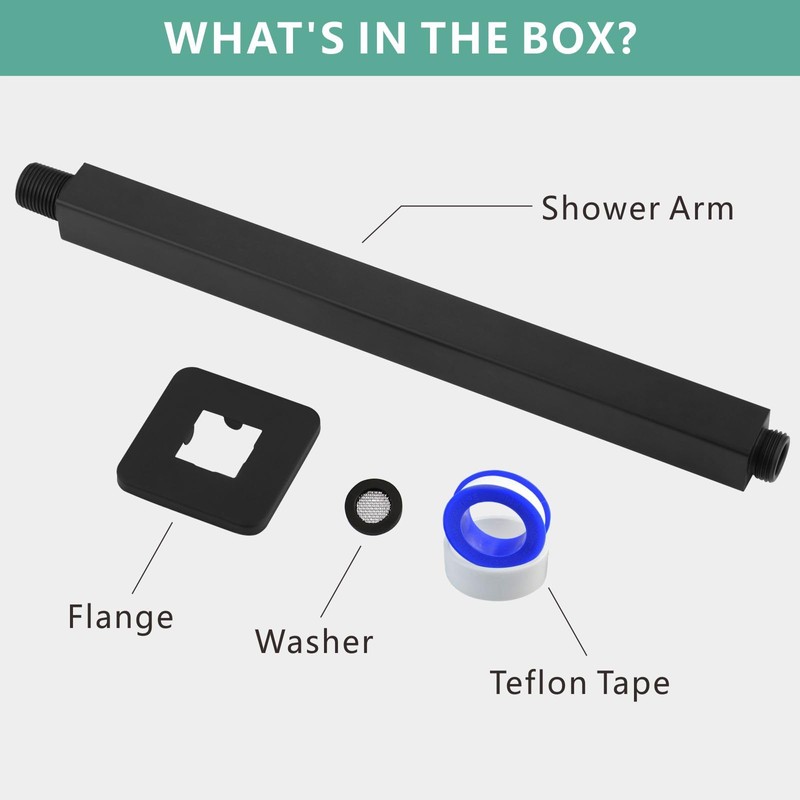 Voolan Shower Arm with Flange, Ceiling Mounted Fixed Shower Pipe,