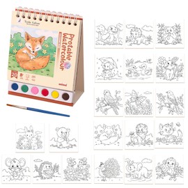 InteDesign Paint with Water Colouring Book for Children, Watercolor Painting Sets for Arts and Crafts 3 4 5 6 7 8 Year Old Boy Girl Birthday Gifts,Washable Mess-Free Kids Painting Set (Forest)