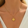 Havopso 18K Gold Plated Twist Pendant Necklace Satellite Chain Sun