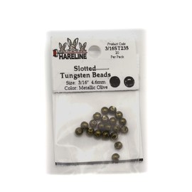 Hareline Slotted Tungsten Beads #235 3/16'' (4.76mm) Metallic Olive