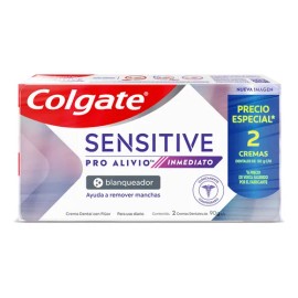 Pack X2 Pasta Dental Colgate Sensitive Blanqueadora Pro Alivio Inmediato 90 g