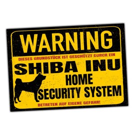 Shiba Inu Japan Warning Security System Door Sign Dog Warning Sign