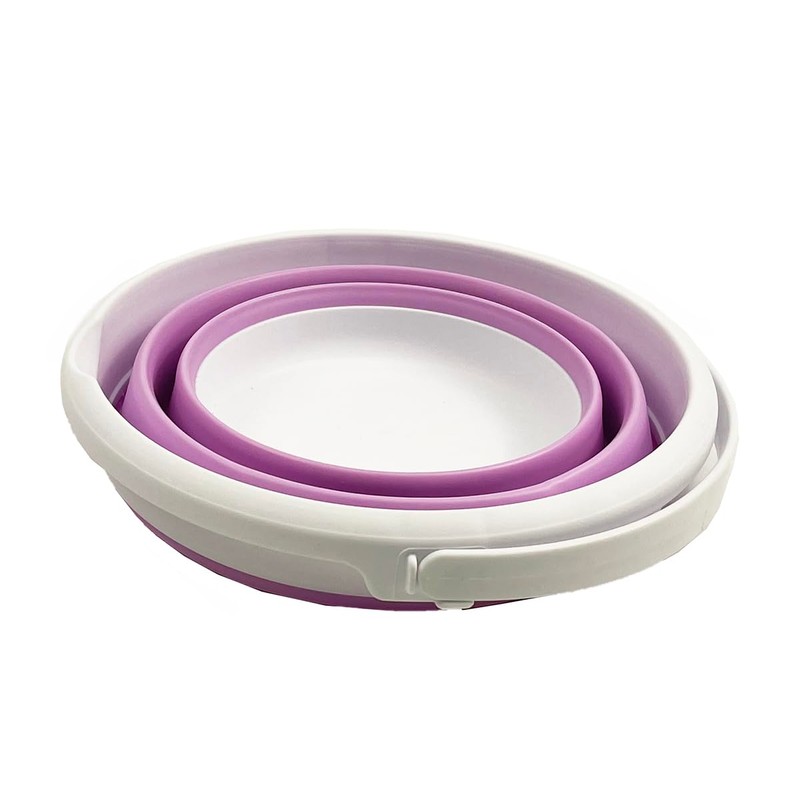 SAMMART Collapsible Plastic Bucket - Foldable Round Tub with handle