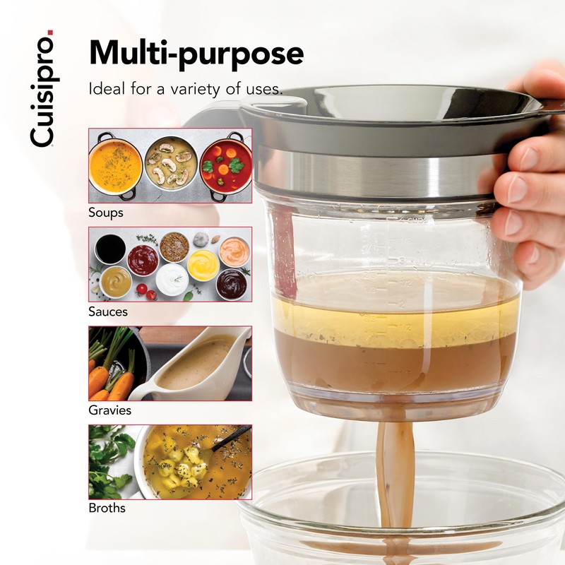 Cuisipro Fat Separator with Bottom Release, Plastic, 4 Cup Strainer