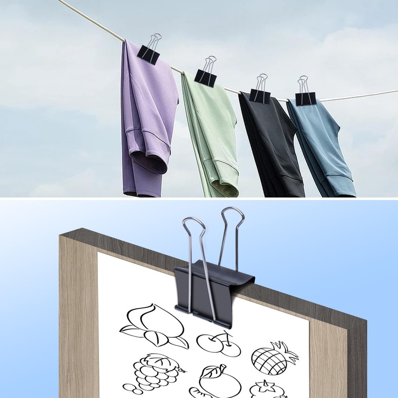 Ufmarine Jumbo Binder Clips 3 inch (6 Pcs), Extra Large