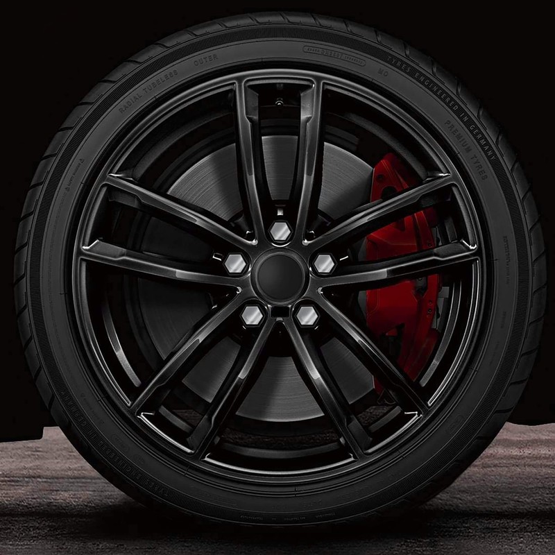 SkinoEu Wheel Nut Covers Locking Bolt Caps Universal Silver Gloss