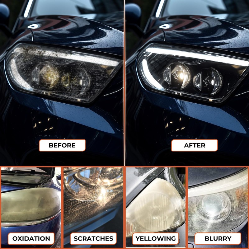 GEARLEADER Car Headlight Restoration Kit Polishing Paste Headlamp Repair Light
