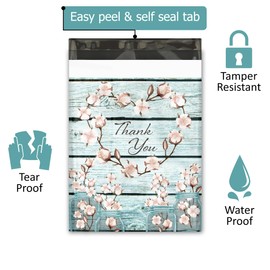 10x13 (100) Cotton Summer Designer Poly Mailers Waterproof Self Sealing Tear Resistant Polymailers Shipping Envelopes Premium Printed Bags For Small Businesses