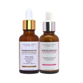 Nuestra Tierra Cosmética Kit Facial Despigmentante, Suero Tranexámico 5% y Secretos Orientales