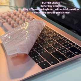 Keyboard Film for Nail Art , Protective Cover for Long Nails, Stylish Keyboard Skin for Artsy Typing, Silicone Raised Keyboard Protective Cover for Nail Art, Long Nails Keyboard Cover for Typing and Gaming ,Christmas Gift - Color: pink