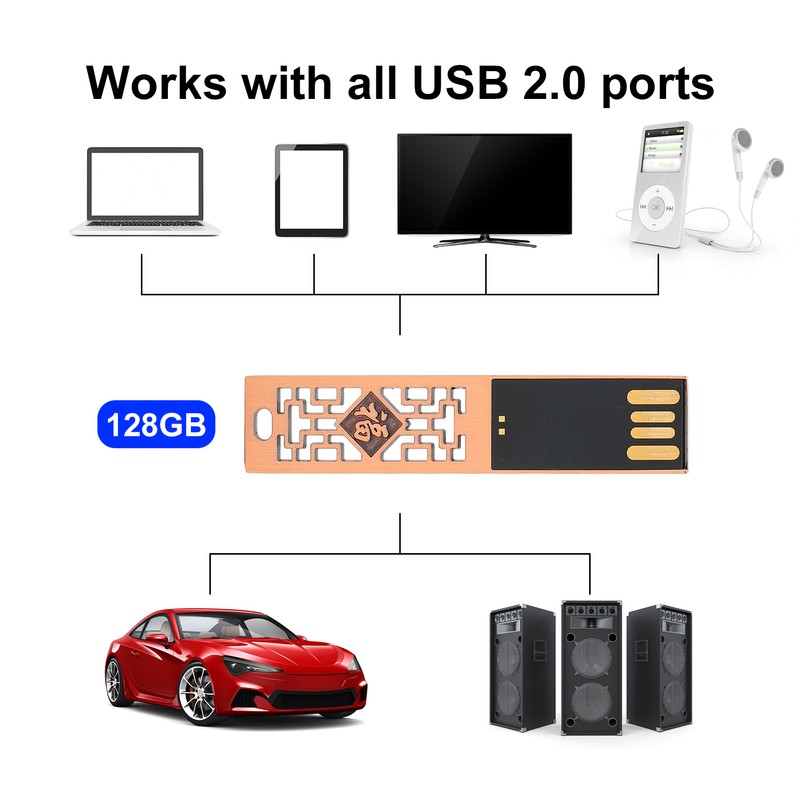 USB Flash Disk Portable Waterproof Metal 2.0 Drive Storage Memory
