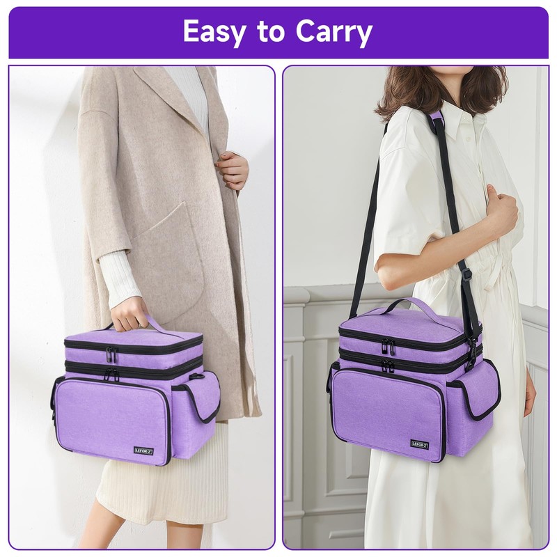 LEFOR·Z Sewing Supplies Organizer,Double-Layer Sewing Accessories Storage Bag,Protable Travel Sewing