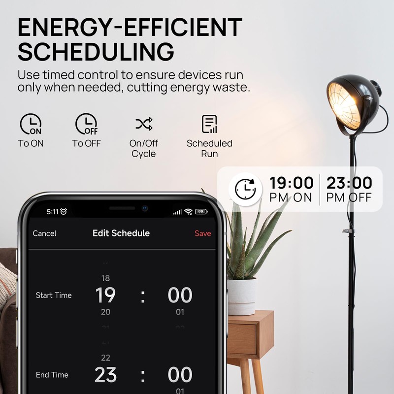 TURBRO Smart Temperature Controller Heating Cooling, WiFi-Enabled Thermostat with Timer