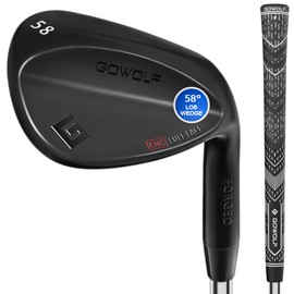 Gowolf 58 Degree Wedge Right Hand - Forged Golf Wedges Full Face for Men, Premium Gap Wedges Sand Wedge Lob Wedge Golf Club for Men, Great Golf Gifts - CNC Milled Face for More Spin (Black 58 Degree)