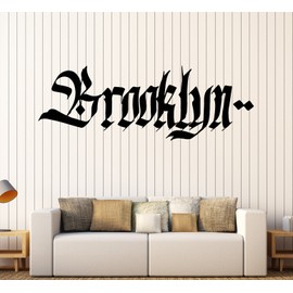 Large Vinyl Wall Decal Brooklyn Graffiti Word Teen Room New York Stickers (ig4345) Flame Red