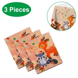 3 Pack Animal Theme Party Tablecloth for Forest Animals 108cm x 180cm Disposable Tablecloths for Wild One Safari Baby Shower Birthday Decoration