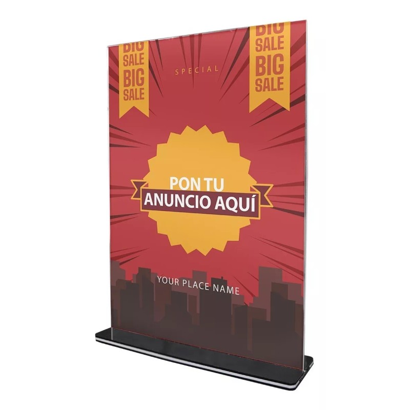 Exhivit Porta Menú A5, Doble Vista (1 Pieza) Porta Folleto