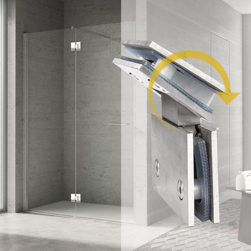 Cokritsm 2Pack Silver Glass Shower Door Hinges 180 Degrees Door