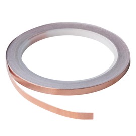 SWASEADA Copper Foil Tape for Stained Glass(1/4inch X 66FT) Copper Backed, Double-Sided Conductive-EMI Shielding,Stained Glass,Soldering,Electrical Repairs,Paper Circuits,Grounding