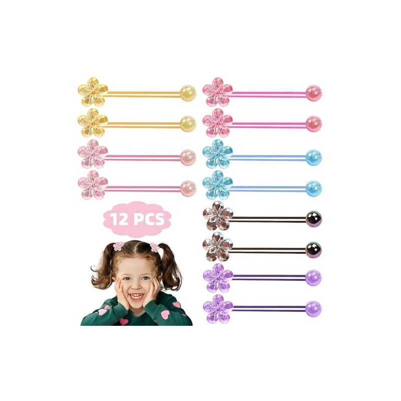 12 Gomas para El Pelo con Bolitas para Niñas Pequeñas,