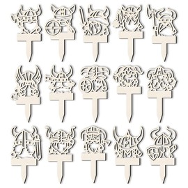 arricraft 15 Stück Hohle Pflanzenetiketten Aus Holz 15 Stile Gartenetiketten In Wikinger Gnomenform Hohle Holzmarkierungen Für Pflanzen Im Innen Und Außenbereich Kräuter Blumen Gemüse Samen Eintopfen