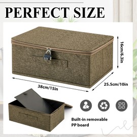 Briwooody Discreet Lockable Adult Toy Bag Storage Organizer Toy Bag Storage Bins Case with Zipper Lid 15 x 10 x 6.3 Inches for Women and Men Clothes Container(Coffee)