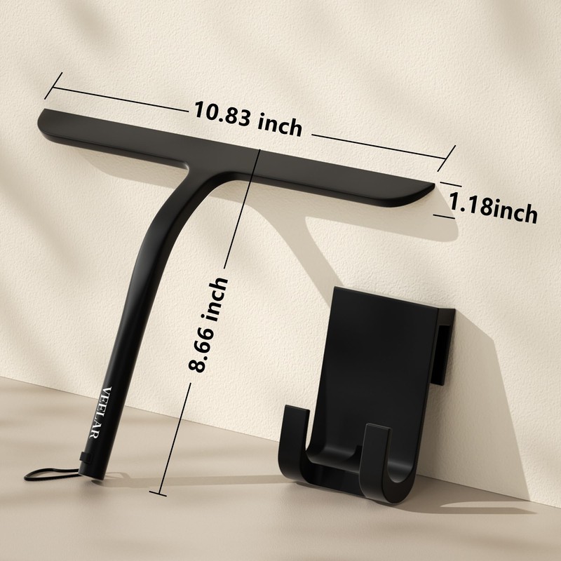 VEELAR Shower Squeegee for Shower Glass, Bathroom Glass Cleaning Tool