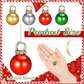Halloscume 200pcs Christmas Mini Balls Ornaments Imitation Pearl Miniature Xmas Tree Hanging Decorations Colorful Glitter Balls for Christmas Holiday Party Decor