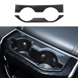 SQQP Center Console Rear Cup Holder Trim Cover, ABS Interior Decoration Accessories for 2019-2023 Dodge RAM 1500(Red)