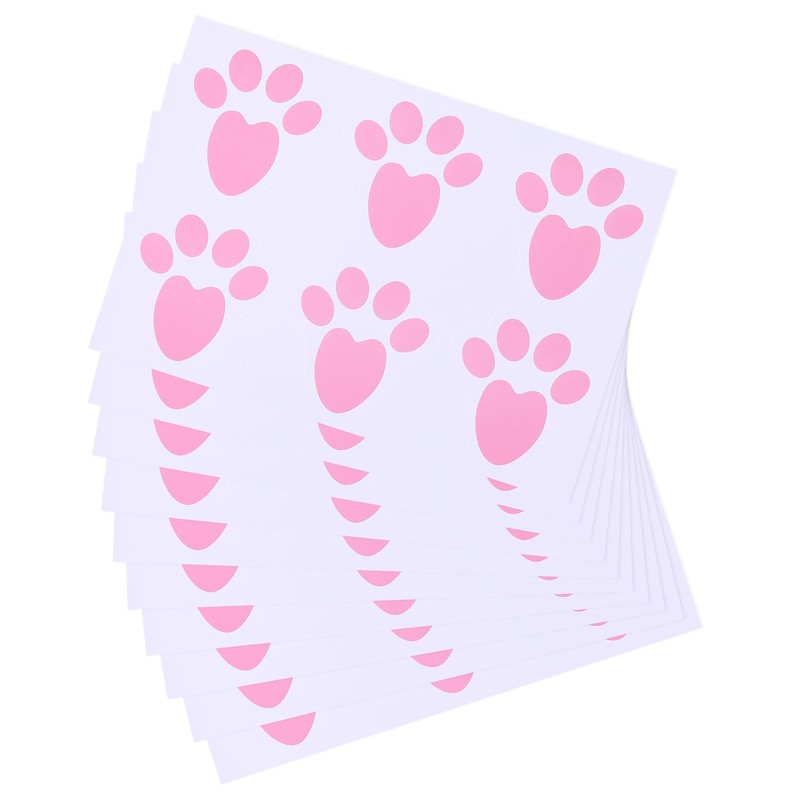Ocosy 24Pcs Removable Easter Bunny Paw Prints Rabbit Paw Print